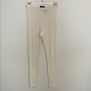 IVL Collective Off White Womens Leggings Soft Snap Detail Lightweight Warm under